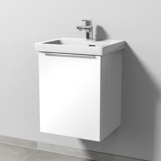 Sanipa 3way Waschtischunterbau zu Villeroy & Boch Subway 3.0 Waschtisch mit 1 Tür, Weiß-Glanz UF84278