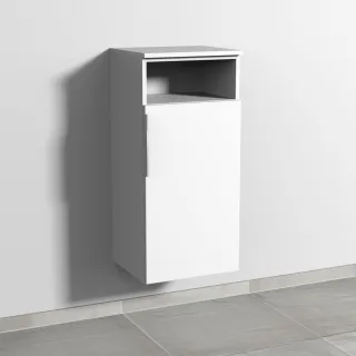 Sanipa 3way Mittelschrank mit 1 Tür und 1 offenem Fach, Weiß-Soft, UM13543 UM13543