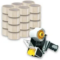 ARLI Klebeband 24x Klebeband Packband PP 48 mm x 66 m mit Handabroller (Klebe-Band 24- St., Handabroller, 1-St., Set) K206B Twincore Abroller mit Bremse