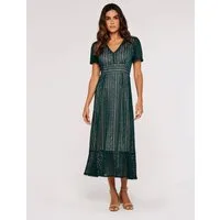 Apricot Midikleid Midikleid aus Spitze in Spitze