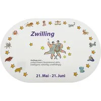 varivendo Tischdecke Platzmatte Sternzeichen Zwilling Mehrfarbig 1 Stück (Stück 1-tlg, Platzmatte), Tischset Unterlage Dekoration Essmatte Sternzeichenmotiv