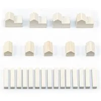 Waldfelsen Spiel – Holz-Figuren Spielfiguren Ersatz passend für Die Siedler von Catan, Spielmaterial, Verschiedene Farben