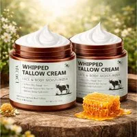 NEXGEN LUXUS SCHÖNHEIT & HAUTPFLEGE Hautcreme Gesicht Creme Tallow Rindertalg Honig Beef Hautpflegecreme 120 g Packung, 2-tlg., Aufgeschlagene Honigcreme Langanhaltende Feuchtigkeit Pflege