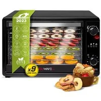 TurboTronic by Z-Line Dörrautomat TurboWave BIO Komplett aus Metall KEIN PLASTIK! gesund Dörrer 45-80°C 650 W, 9 Etagen, Dehydrator 45L Obsttrockner Trockenfleisch Dörrgerät inkl Rezeptheft