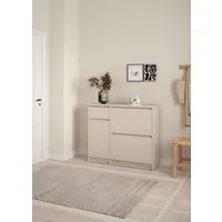 Home affaire Schuhschrank Naia Schuhregal mit2 Klappen, 1 Fach & 1 Schublade, modernes Design (B: 108,90 cm, T: 31,5 cm, H: 92,90 cm) Platz für 12 Schuhe, platzsparend, erhältlich in verschiedenen Farben
