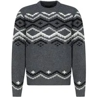 Eight2Nine Strickpullover Herren Jacquard Pullover Strick langarm Pullover langarm, Rundhalsausschnitt