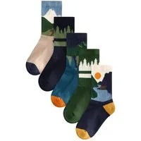 Next Kurzsocken Gerippte Socken mit hohem Baumwollanteil, 5er-Pack (5-Paar)