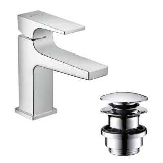 hansgrohe Metropol 100 Waschtischarmatur 32500000 chrom, für Handwaschbecken, mit Push Open