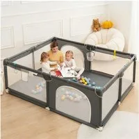Comomy Laufgitter Kinder Absperrgitter Spielgitter Krabbelgitter (1-tlg), mit Bunten Kugeln 180x150cm