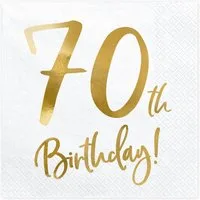 partydeco Papierserviette Servietten 'Birthday Gold' 20Stk./33x33cm, #70