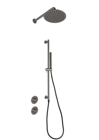 JEE-O slimline 04 Wand-Duschkombination mit Thermostat und Umsteller, dark steel, 800-6459 800-6459