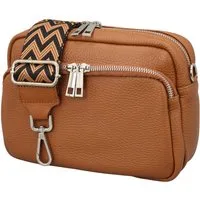 Adel Bags Schultertasche BELLA Umhängetasche für Damen, Schultertasche mit 2 Wechselriemen, echtes Leder, hergestellt in Italien