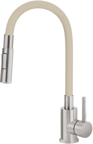 Neuesbad Spültischarmatur mit FLEXIBLE Auslauf, 2-FUNKTION SPRAY, Edelstahl-Beige NB1DEBOC57401
