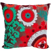 Casa Moro Dekokissen Orientalisches Samtkissen Maya 40x40 cm mit Füllung, Mandala Kissen bestickt Couchkissen Boho Sofakissen