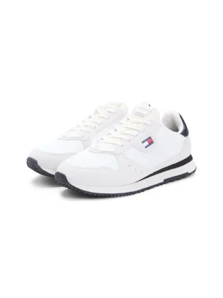 Tommy Jeans Sneaker "TJM EVA RUNNER LEATHER" Freizeitschuh, Halbschuh, Schnürschuh mit seitlicher Logoflagge