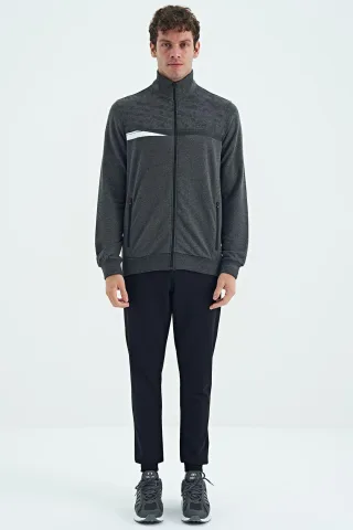 Bedrucktes Sweatshirt mit Reißverschlusskragen und Hosen-Set