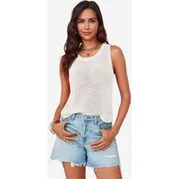 Imily Bela Tanktop Damen Gehäkeltes ärmelloses Crop-Shirt (Packung, 1-tlg., 1per-Pack) Gehäkelt