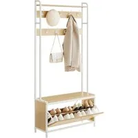 VASAGLE Garderobenständer Garderobe, mit Schuhschrank, Sitzbank, Schuhkipper, Haken, obere Ablage