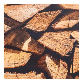 Baumwollstoff-Digitaldruck "Brennholz", Serie Ria, braun-color