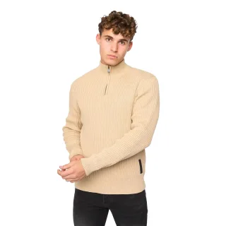 Crosshatch - "Havaline" Pullover mit kurzem Reißverschluss für Herren (Weizen)