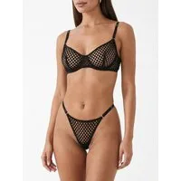 Elegant Love Set: Bügel-BH Dessous-Set aus Netzstoff – Sexy Unterwäsche Set für Damen (Set, 2-tlg., mit Tanga) Reizwäsche Set aus Netz – Elegante Lingerie für besondere Anlässe