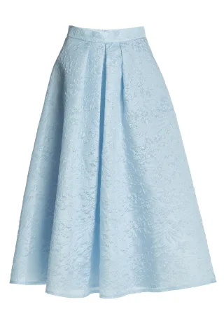 SWING - Faltenrock aus Jacquard baby blue