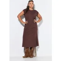 Studio Untold Jerseykleid Jersey-Midikleid oversized ärmellos Seitenschlitze