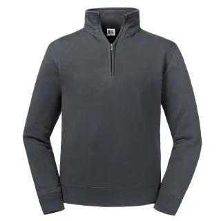 Russell - "Authentic" Sweatshirt mit kurzem Reißverschluss für Herren (Grau)