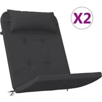 vidaXL Hochlehnerauflage, Adirondack-Auflagen 2 Stk. Schwarz Oxford-Gewebe