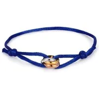 Kim Johanson Armband Tricolor (1-tlg., Inkl Geschenkbox), Edelstahl-Ring an Kordel, verstellbar