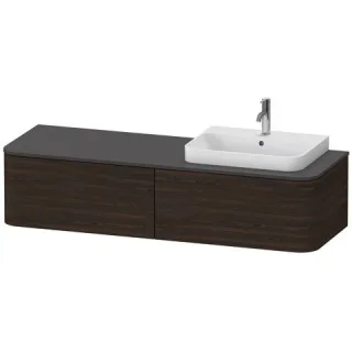 Duravit Happy D.2 Plus Konsolenwaschtischunterbau wandhängend Nussbaum gebürstet Matt 1600x550x354 m HP4944R69690010