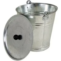 BURI Pflanzkübel Zinkeimer 12L mit Deckel Zink Eimer Blumenkübel Wassereimer