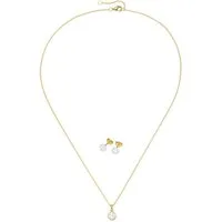 Firetti Ohrring und Ketten Set Multipack Schmuck Geschenk Silber 925 Perlenhalskette Perlenohrstecker (Set, 3-tlg), mit Süßwasserzuchtperle