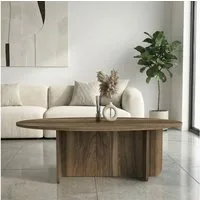 moebel17 Couchtisch moebel17 Couchtisch oval 120x60 cm Wohnzimmertisch Travertin (Einzeltisch, 1-St., Einzelner Couchtisch), Mit Granitoptik