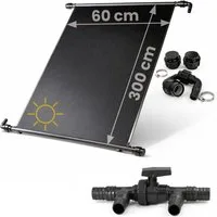 HAF Pool-Solarkollektor 1x Solarkollektor 300x60cm Poolheizung Solarheizung bis 10m³ +Bypass, (Sonnenenergie für Ihren Gartenpool, Zur Verlängerung Ihrer Poolsaison), Ideal für Schwimmbad & Aufstellpool
