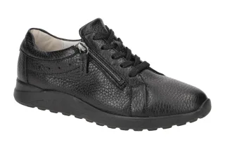 Waldl?ufer 778004 H-ALINA Damen Schn?r-Halbschuhe Schwarz Glattleder bequem