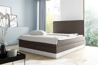 Boxspringbett Schlafzimmerbett VELARO 160x200cm Braun -Weiss