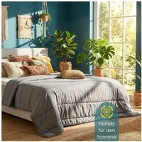 OTTO home Microfaserbettdecke Clarra, Bettdecke 135x200 cm, 155x220 cm, 200x200 cm, Füllung: Polyester, Bezug: Polyester, Bettdecken in grün & grau, Sommer, Winter, 4 Jahreszeiten, Decke