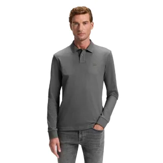 Boss - "Passerby" Poloshirt für Herren, Schmal, Langärmlig (Grau)