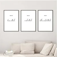 WANDKIND Poster Start with Bismillah 3er Set Premium P701, Islamisches Poster