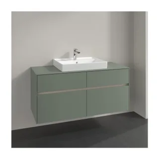 Villeroy und Boch Collaro Waschtischunterschrank C081B0AF 120x54,8x50cm, Waschtisch mittig, LED-Beleuchtung 8,8 W, soft green