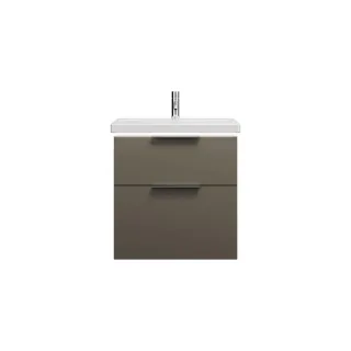 Burgbad Keramik Waschtisch-Set Eqio Grau Hochglanz/Alpinweiss, SEZA063F2010C0001 SEZA063F2010C0001