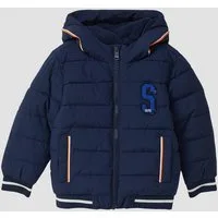 s.Oliver Winterjacke Outdoor-Jacke Pufferjacke mit Fleece-Futter und Kontraststreifen