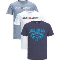 Jack & Jones T-Shirt Stilvolles Slim-Fit oder Regular Shirt mit Printdruck (3er-Pack) Printdruck