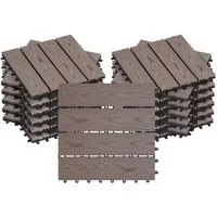 Woltu WPC-Fliesen, 22 St., Holzoptik Bodenbelag mit Klicksystem 30x30 cm 22 Stück