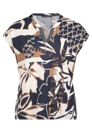 Betty Barclay - Shirt mit Allover-Print blau - Gr. - 48
