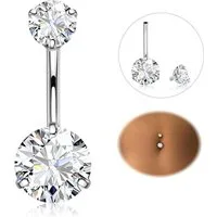 LuxusKollektion Bauchnabelpiercing Diamday Bauchnabelpiercing 316L Chirurgenstahl CZ Silber 14G