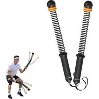 ibettertec Handmuskeltrainer Verstellbares seilloses Battle Rope, Battle Ropes, 2er-Pack, für zu Hause, geräuscharmes Battle Rope ohne Seil mit Silikongriff