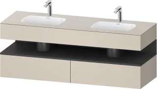 Duravit Qatego Einbauwaschtisch mit Konsolenwaschtischunterbau Taupe Supermatt 1600x550x600 mm - QA4 QA4797049830000