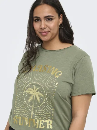 ONLY CARMAKOMA - CARNOVIA S/S O-NECK REG TEE JRS Smokey Olive - Gr. - 48